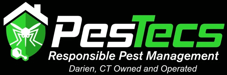 Green and white pest control logo